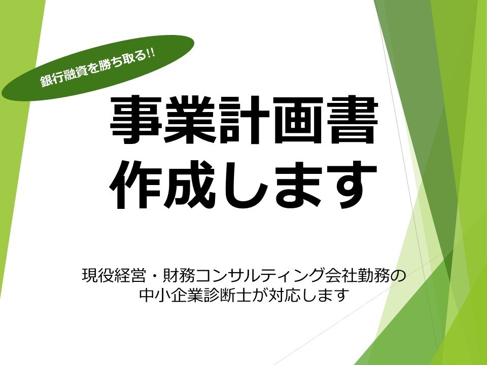 銀行融資向けの事業計画書を作成します 現役コンサルタント（中小企業診断士）が事業計画書作成します イメージ1