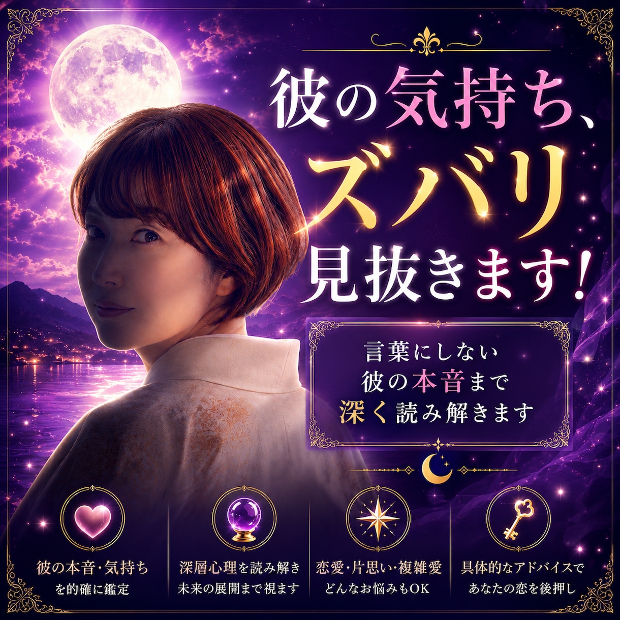 彼のの本音をズバリ見抜きます 言葉にしない彼の想い、そっとお伝えします♡ イメージ1