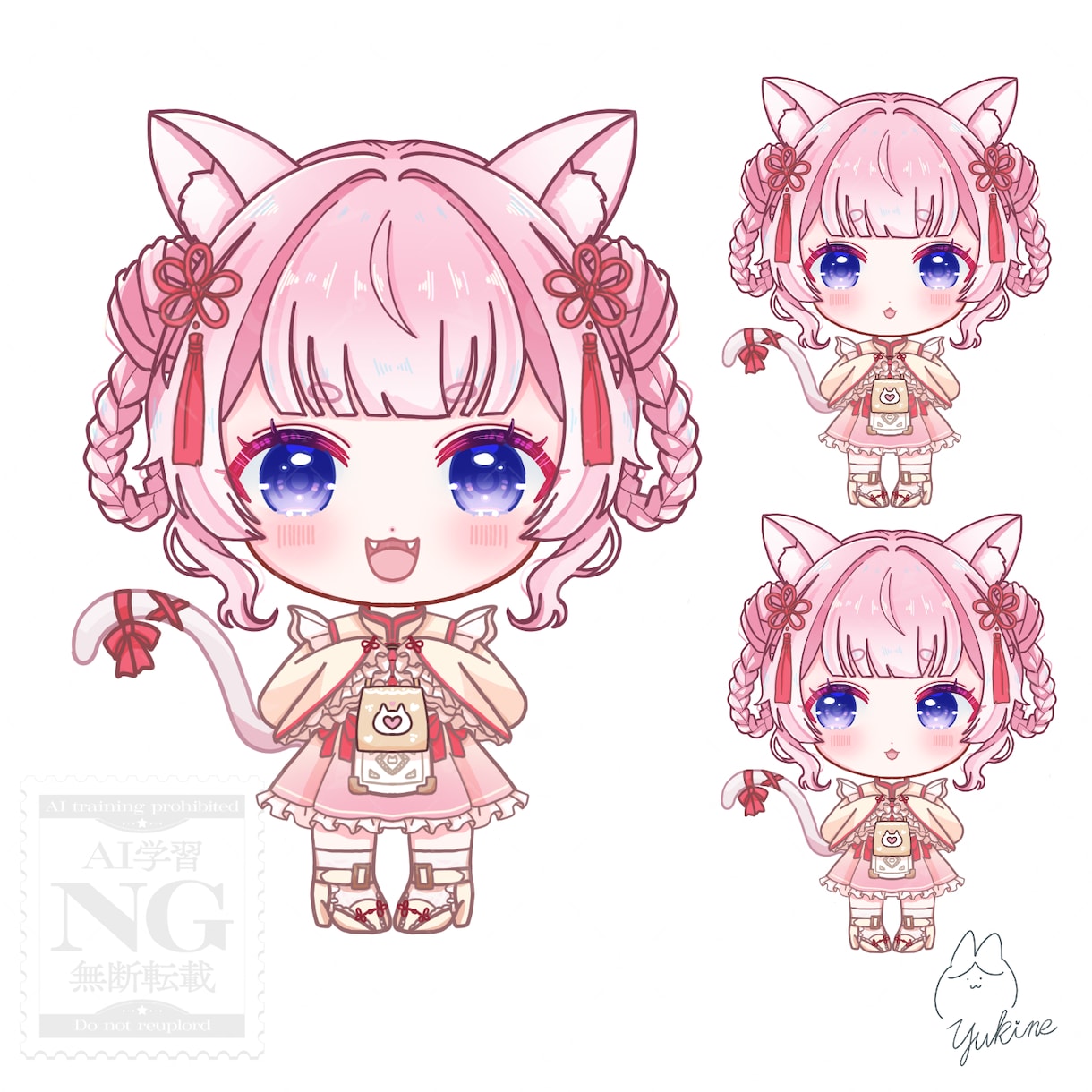 商用利用◎！うるうる可愛い！ミニキャラ作成します 細かい衣装やお目目のこだわりはしっかり残したミニキャラです！ イメージ4