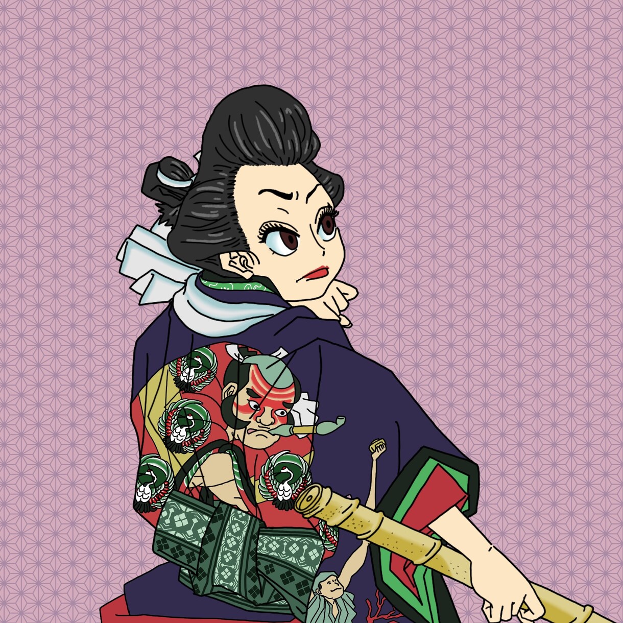 歌舞伎絵風似顔絵作成します あなたの似顔絵を歌舞伎絵風に♪ イメージ9