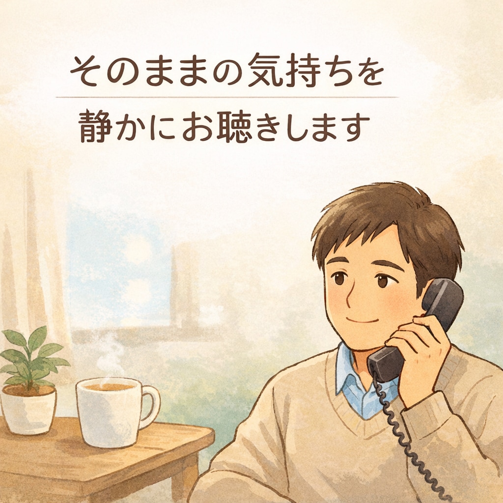 誰かに聞いてほしい心の疲れを少しでも和らげます 還暦だからこそ、人生経験を活かして、お気持ちを受け止めます イメージ1