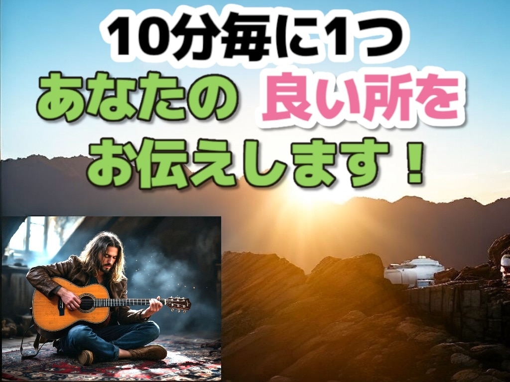 10分毎に1つあなたの良い所をお伝えします 日頃の不満や愚痴等お聞きし最後にあなたの良い所をお伝えします イメージ1