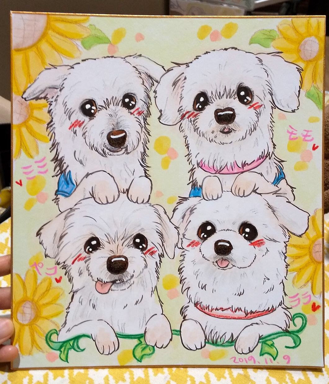 プロが制作☆可愛いペットの似顔絵をお描きします 世界で1枚の手描き似顔絵！自宅用、プレゼント用に！《送料込》 イメージ8