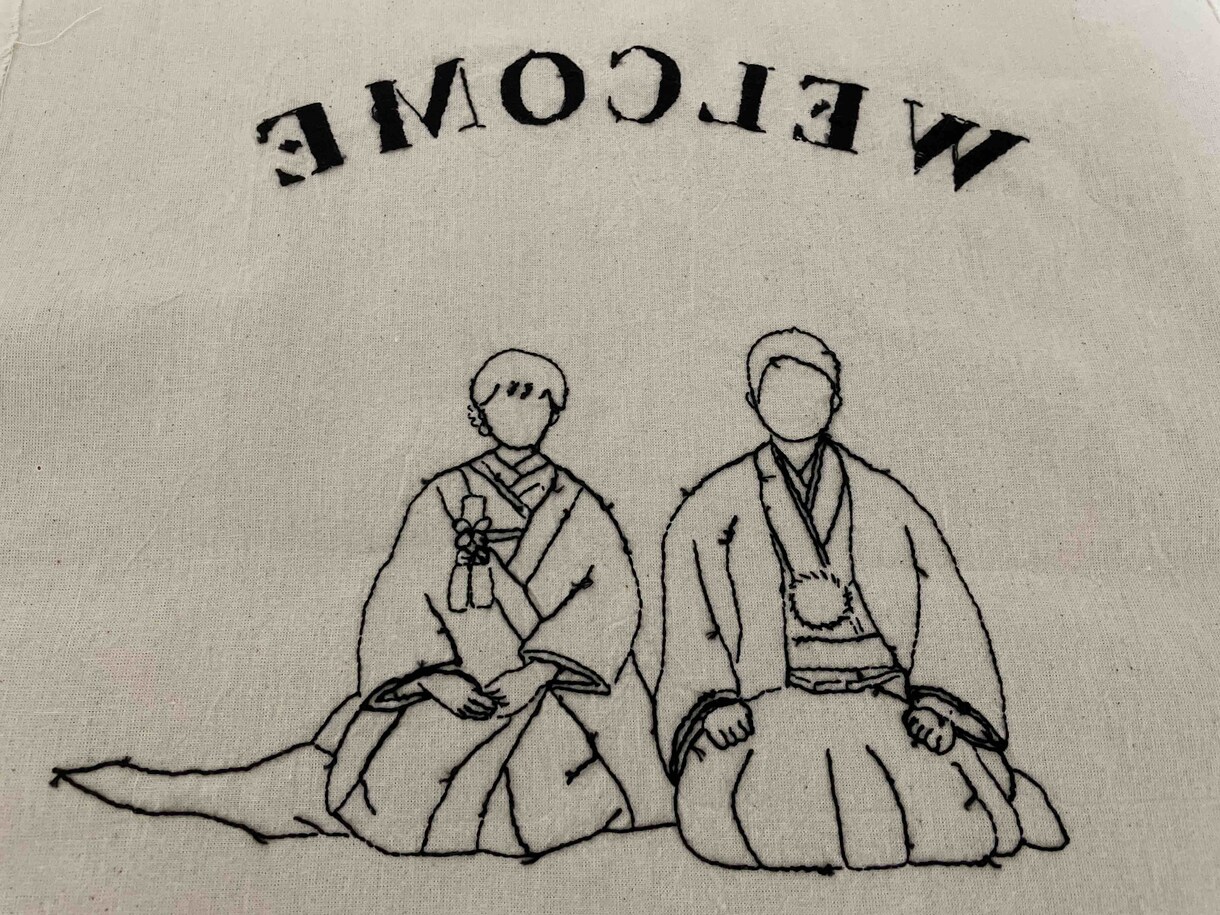 ウェルカムボードにもなる刺繍のタペストリー作ります 一つ一つ手作業で温かみのある作品を作成します。 イメージ5