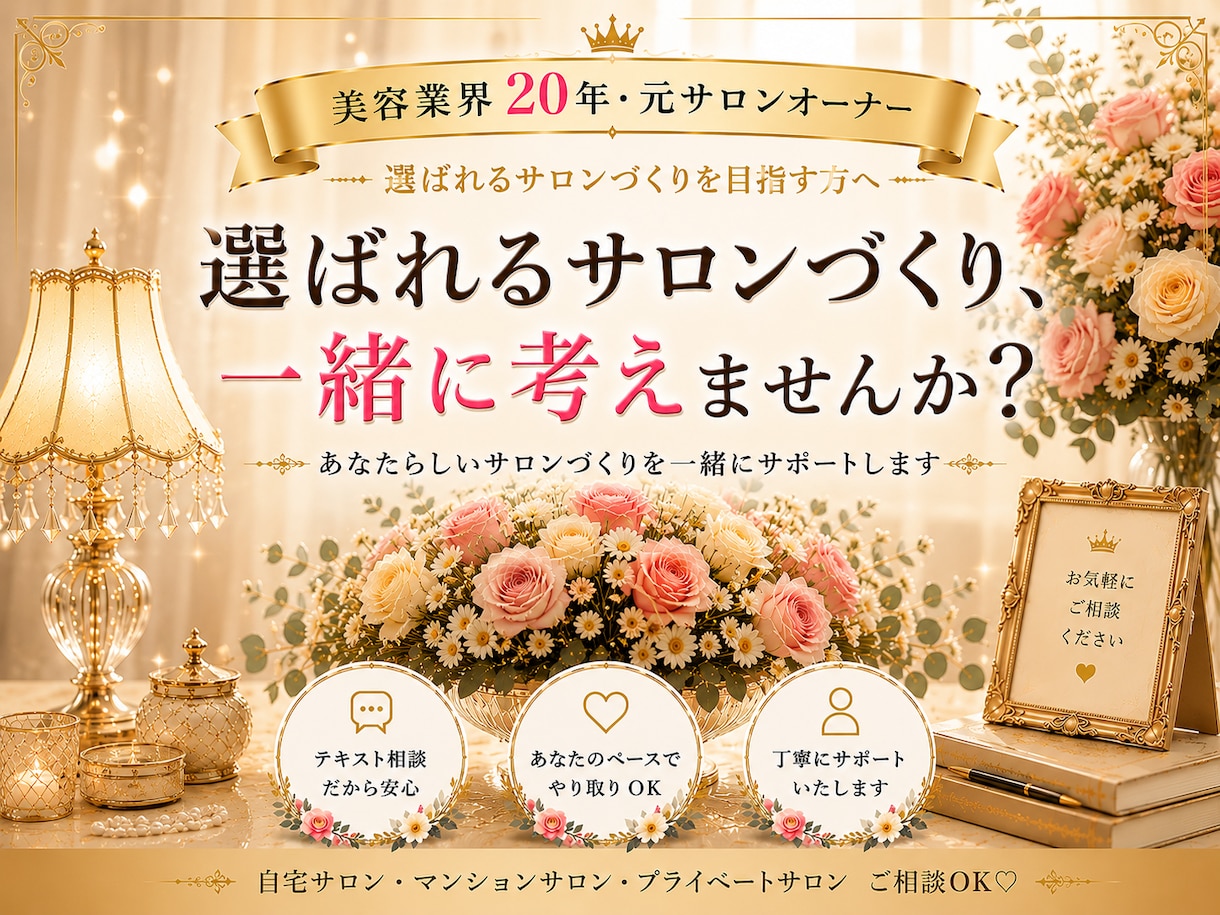 あなたらしい選ばれるサロンづくりを一緒に考えます 美容業界20年・元サロンオーナーがサポートします。 イメージ1