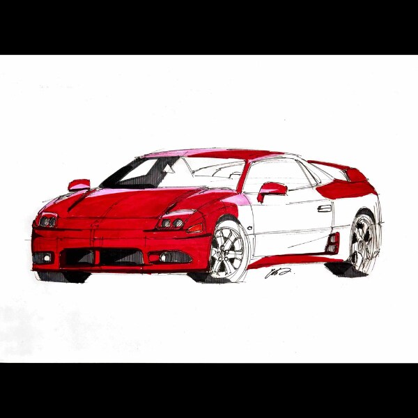 愛車のイラストを描きます サインペンでA4紙にスケッチします イメージ6
