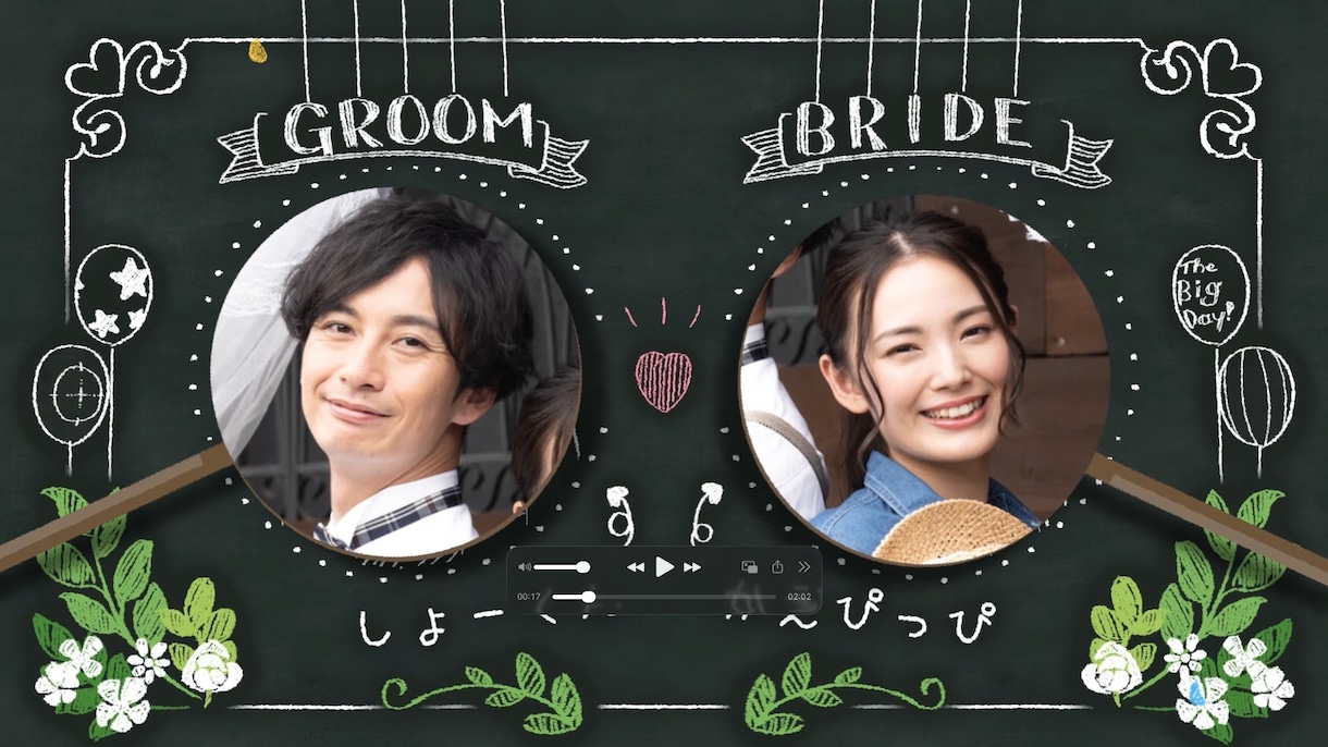 ウェルカムボード風オープニングムービー作ります アニメーションが楽しい♪おしゃれで可愛い結婚式ムービー！ イメージ2