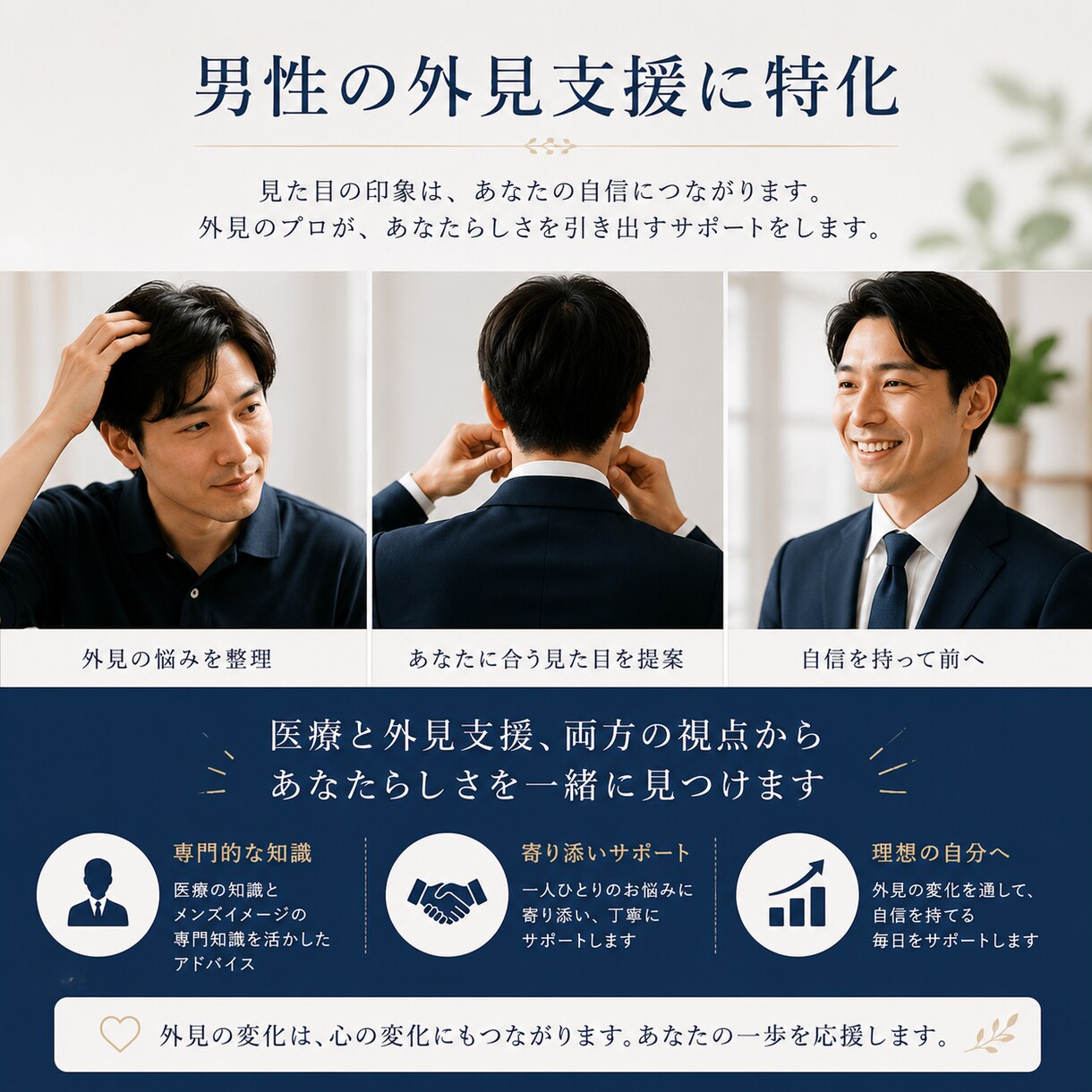 男性向け外見のお悩み相談承ります 治療後も自分らしく社会と繋がるために イメージ5