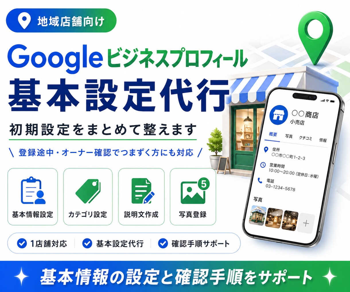 Googleマップ掲載の初期設定を代行します 開業・登録後の初期設定をまとめて整えます イメージ1