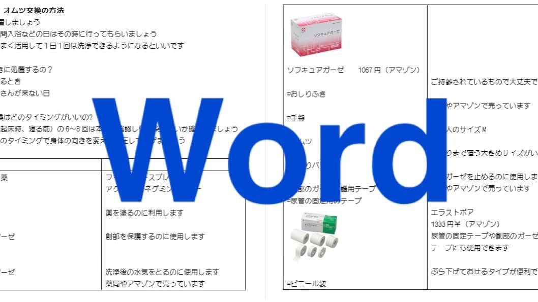 看護に関する資料作成します パソコン作業する時間がない方へ イメージ1