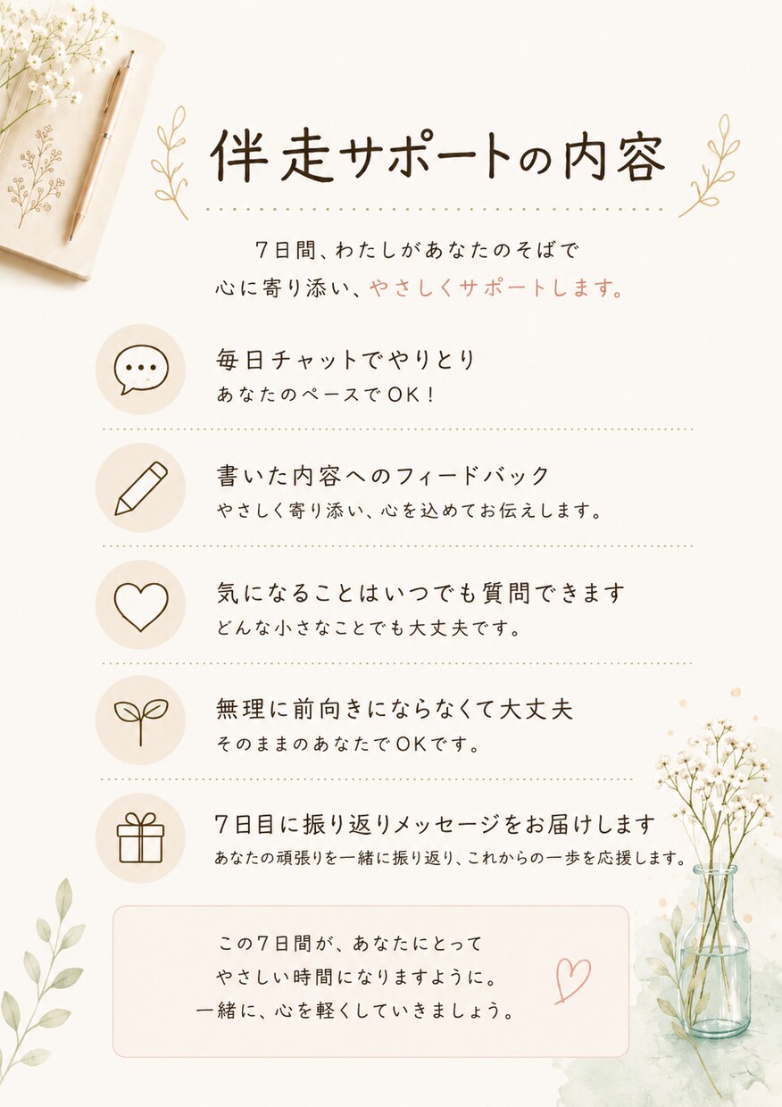 自分に出会うやさしい魔法の7日間ます 少しだけ自分を大切にする時間を作ってみませんか？ イメージ5
