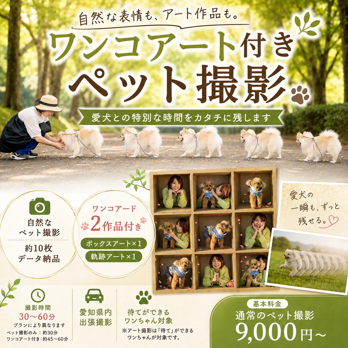 ワンちゃんアート付きペット撮影ます 愛犬との特別な瞬間を作品にします。 イメージ1