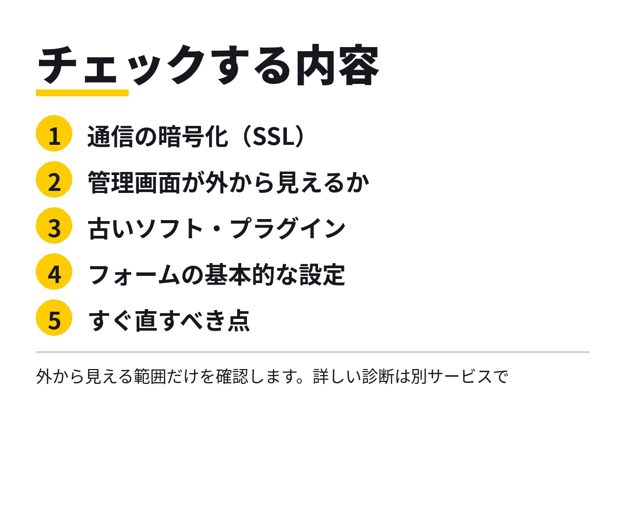 サイトのセキュリティを簡易チェックします 【5,000円】SSL・公開設定・古いソフトをざっと確認 イメージ2