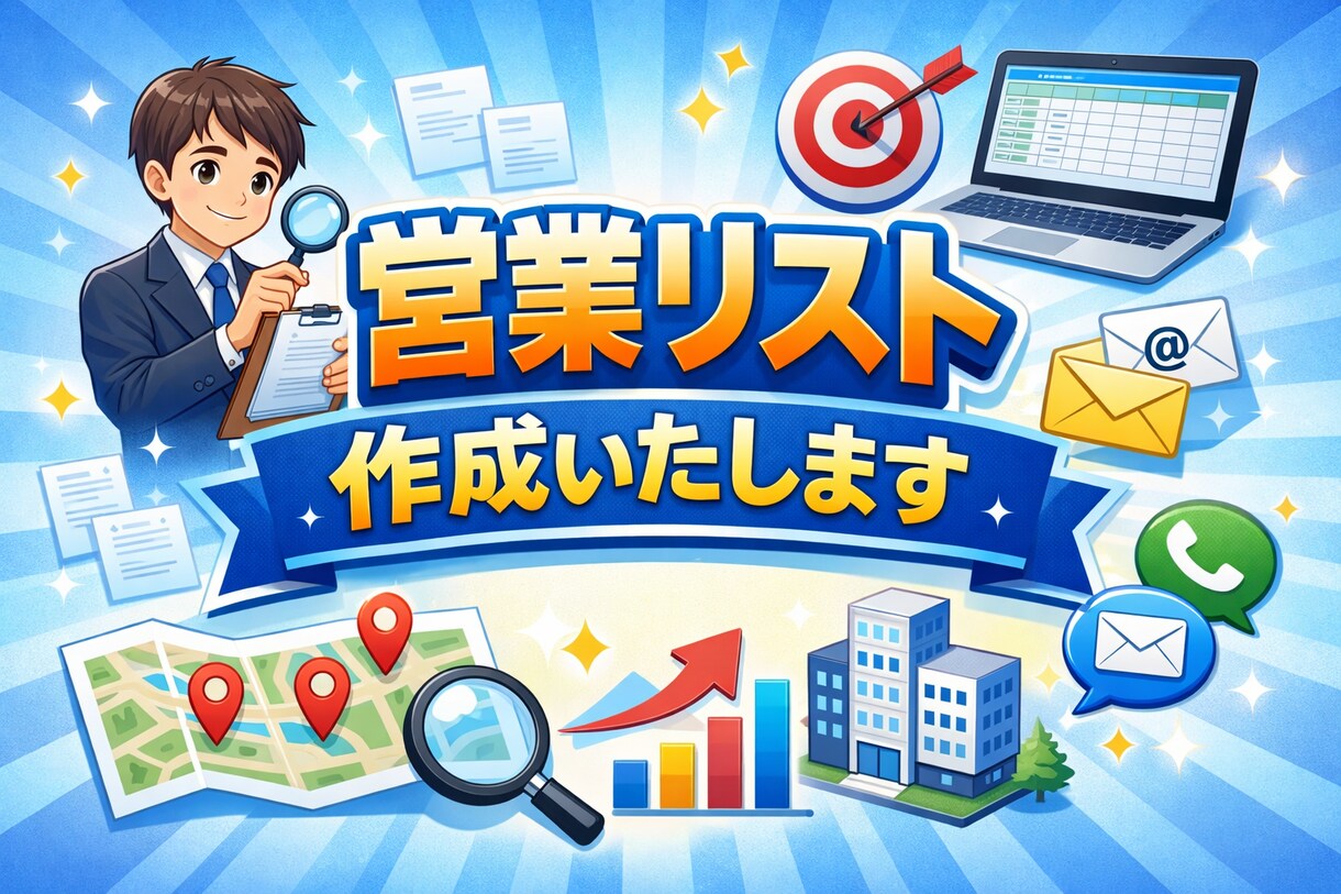 営業リスト作成いたします ご希望の条件等に沿って営業リストを作成いたします！ イメージ1