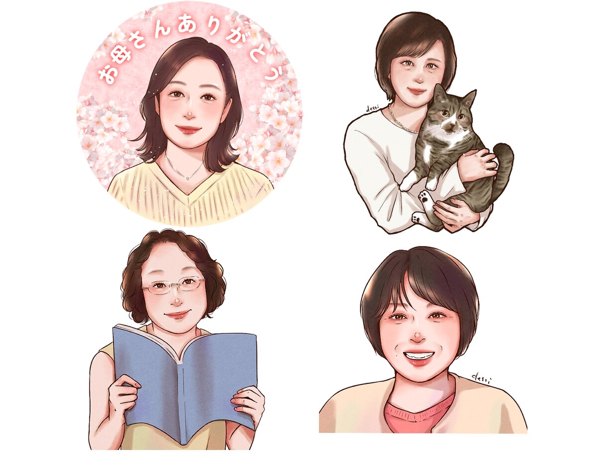 5月11日は母の日！感謝の気持ちを似顔絵にします 贈り物はもうお決まりですか？ぜひ今年は一味違うプレゼントを！ イメージ2