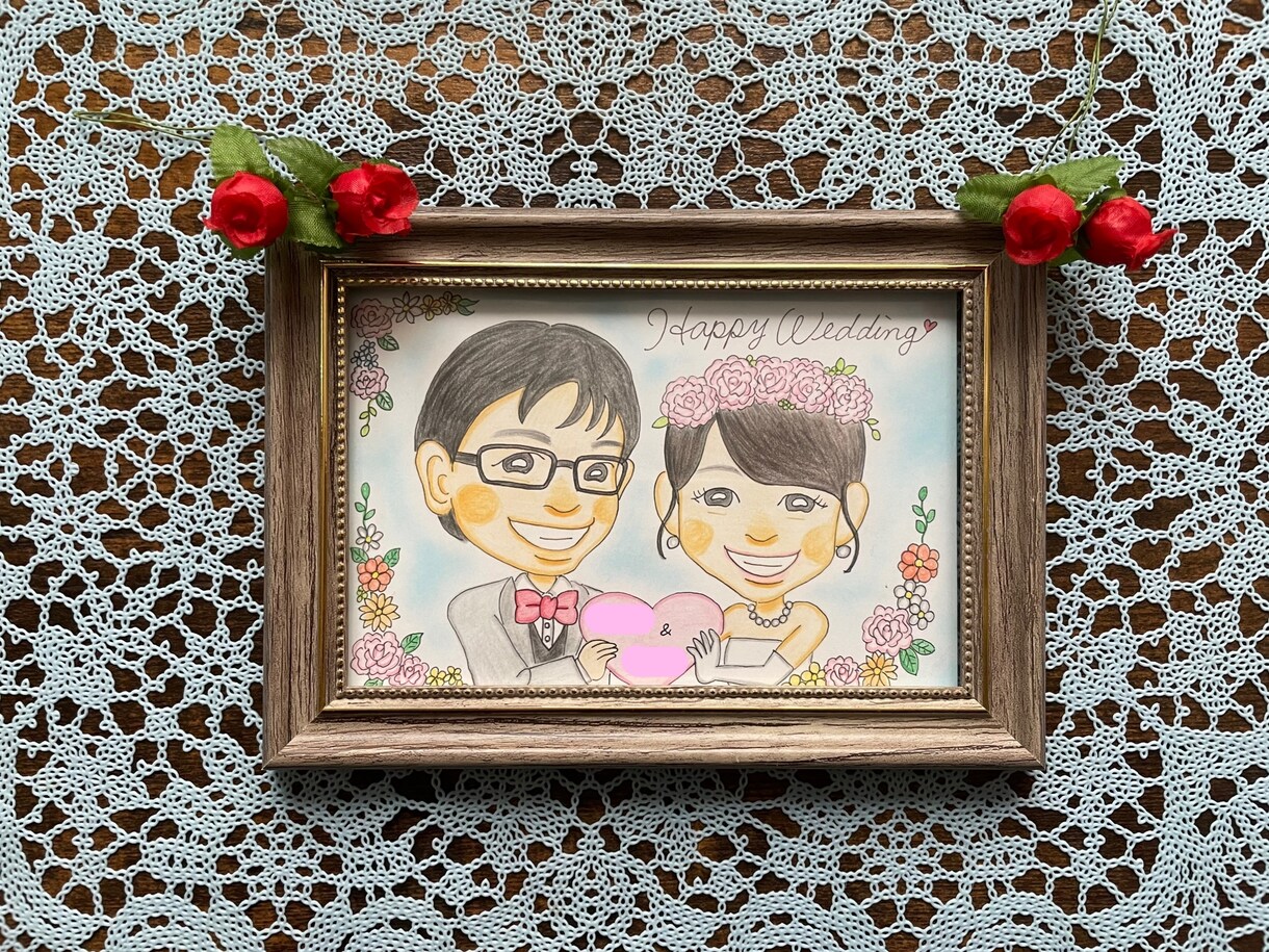 ウェディング似顔絵お描きします ウェルカムボードに！結婚式のペーパーアイテム用に！記念に！ イメージ3