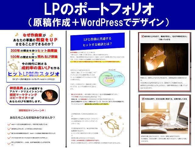 あの神田昌典さん認定ライターがLP原稿を制作します PMMという、マーケティングを重視したLP原稿を作成します イメージ10
