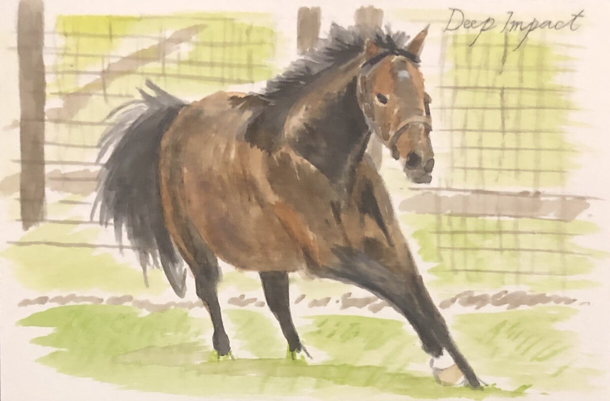 競走馬の水彩画を描きます あなたの好きな競走馬、応援している競走馬の水彩画を描きます。 イメージ4
