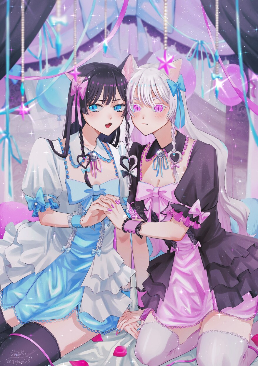歌ってみた、雑談背景、サムネイラスト等を描きます 表情差分一つ無料！キラキラしたイラストを描きます！ イメージ1