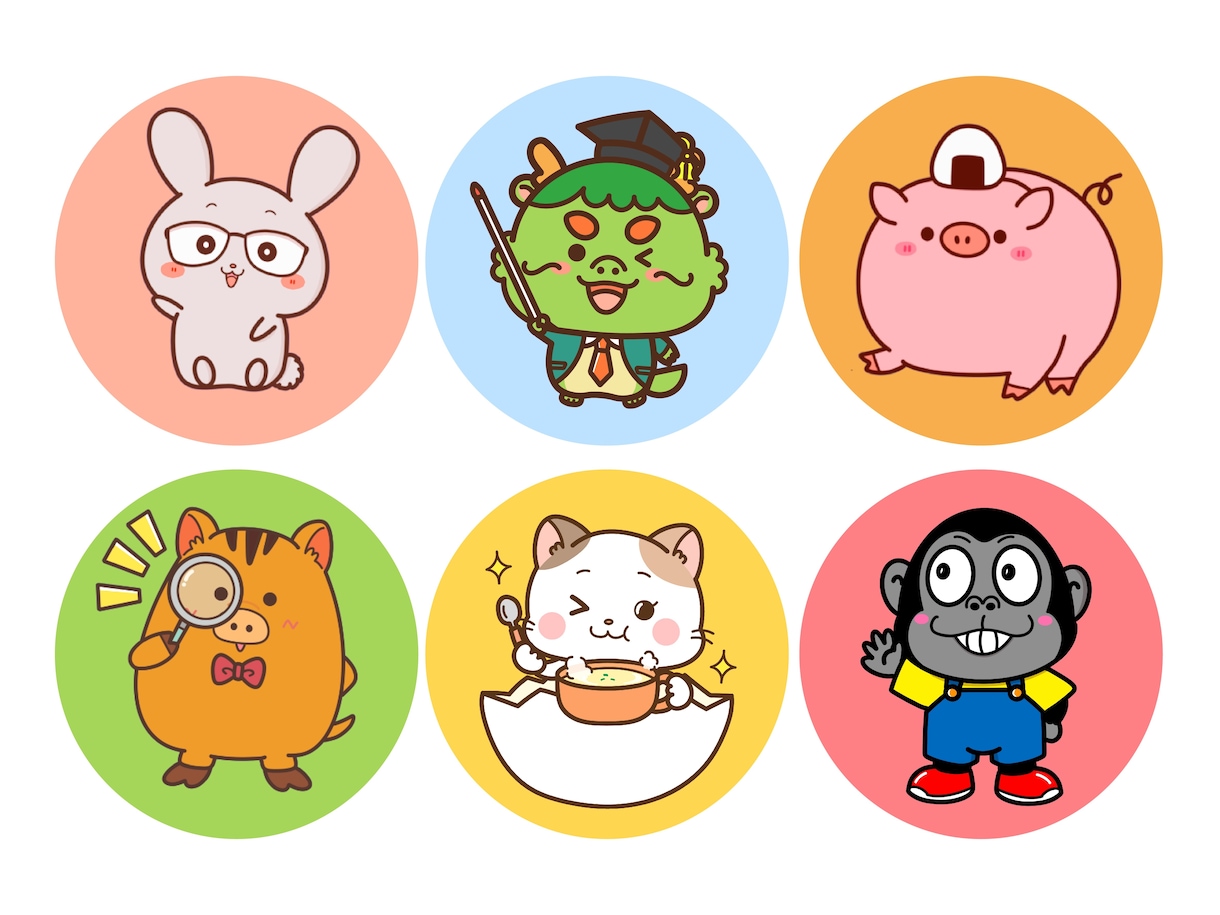個人用もちふわ可愛い動物SNSアイコンお描きします SNS・ブログに使えるゆるかわアイコンです。 イメージ2