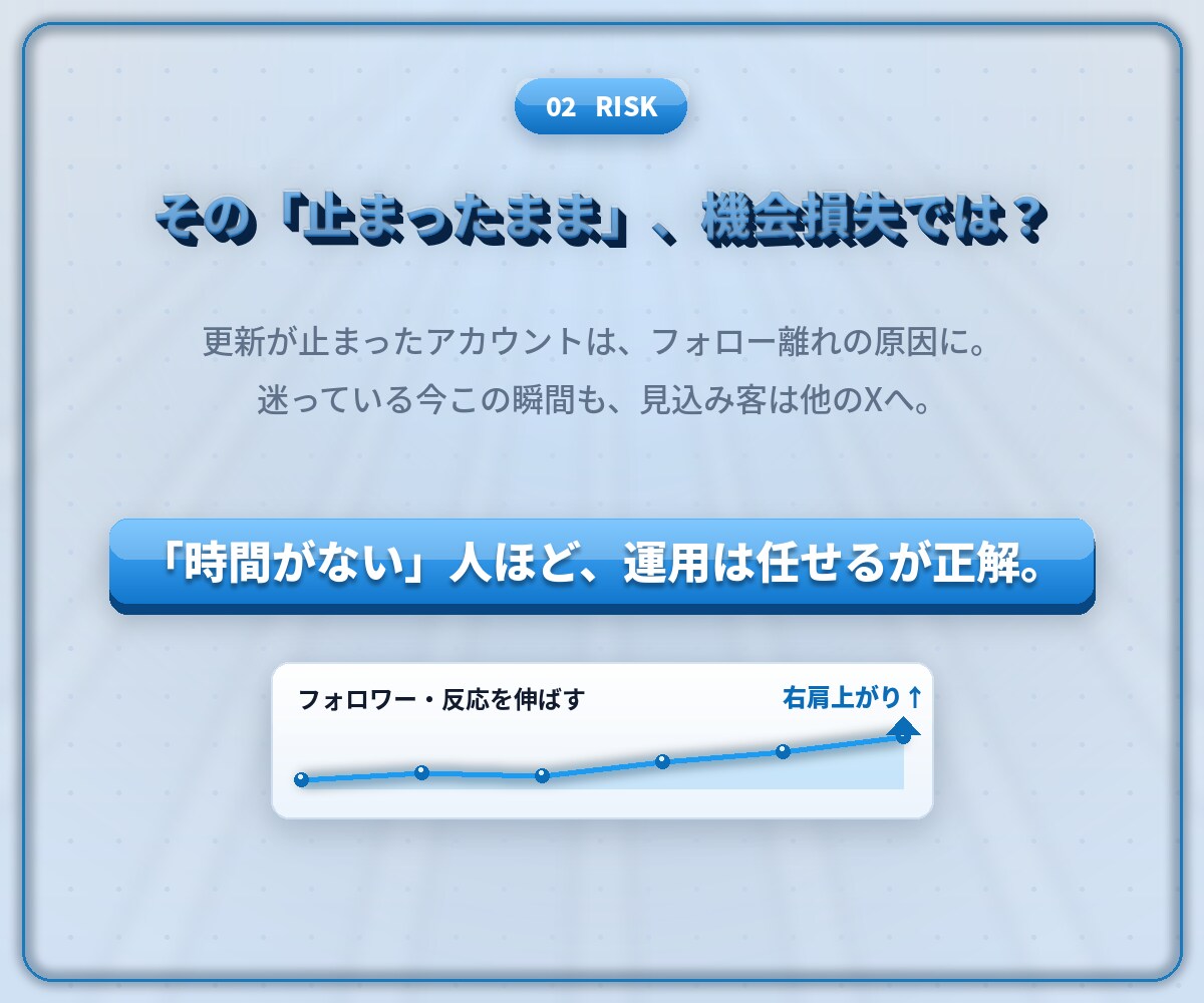 X運用を毎日投稿・反応集めまで代行します 毎日投稿もいいね・リプ集めも、bot不使用の全手作業で代行 イメージ3