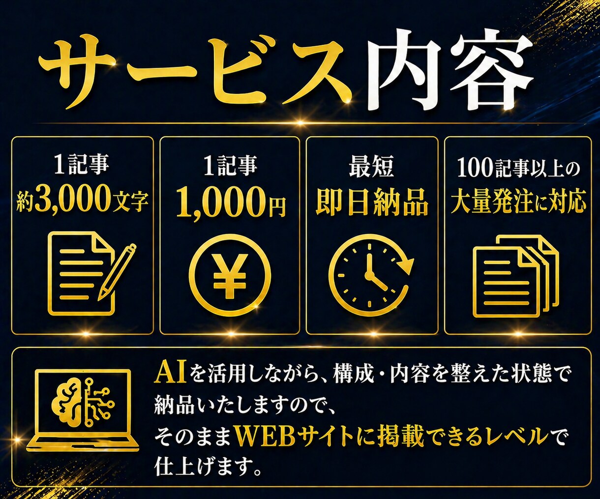 1記事1000円｜AIで爆速SEO記事作成します 1記事1000円、最短即日納品でSEO記事量産 イメージ4