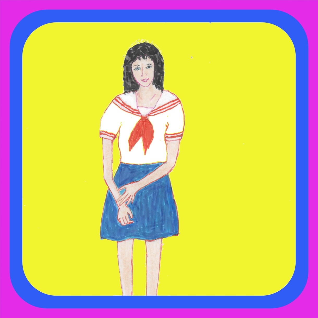 女性の映像のイラストを手描きを写真パッドで飾ります 鉄道のユーチューバーで、苦労人の吟遊詩人はポエムからイラスト イメージ4