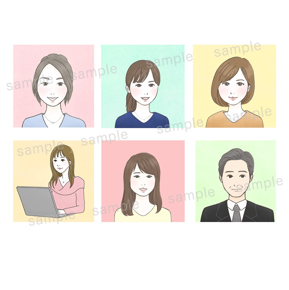シンプルで優しい雰囲気の似顔絵イラスト作成します SNSアイコンなどで使えるシンプルな似顔絵です イメージ5