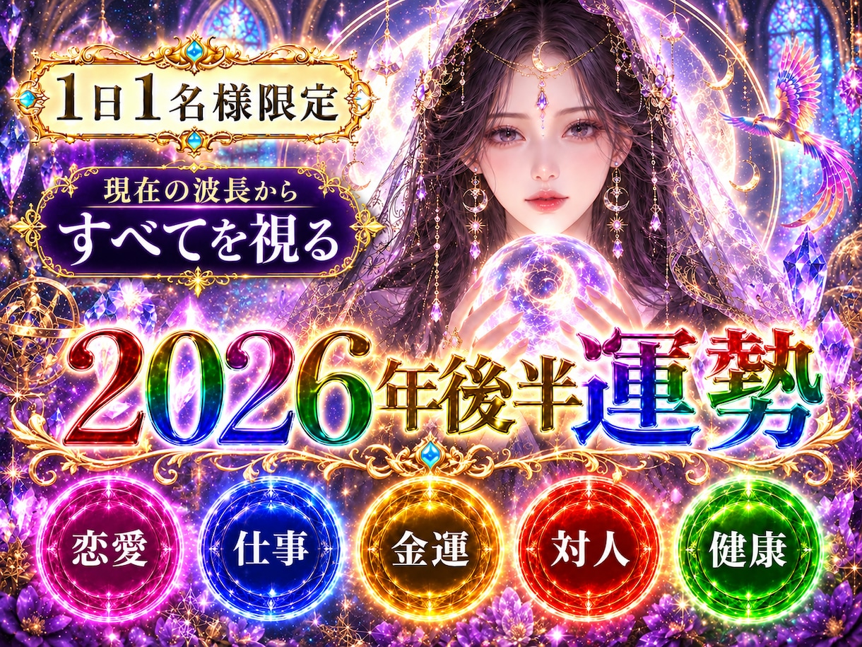 2026年限定★下半期の運勢を占います 音波霊視で恋愛·仕事·金運、あなたの2026年下半期を視ます イメージ1