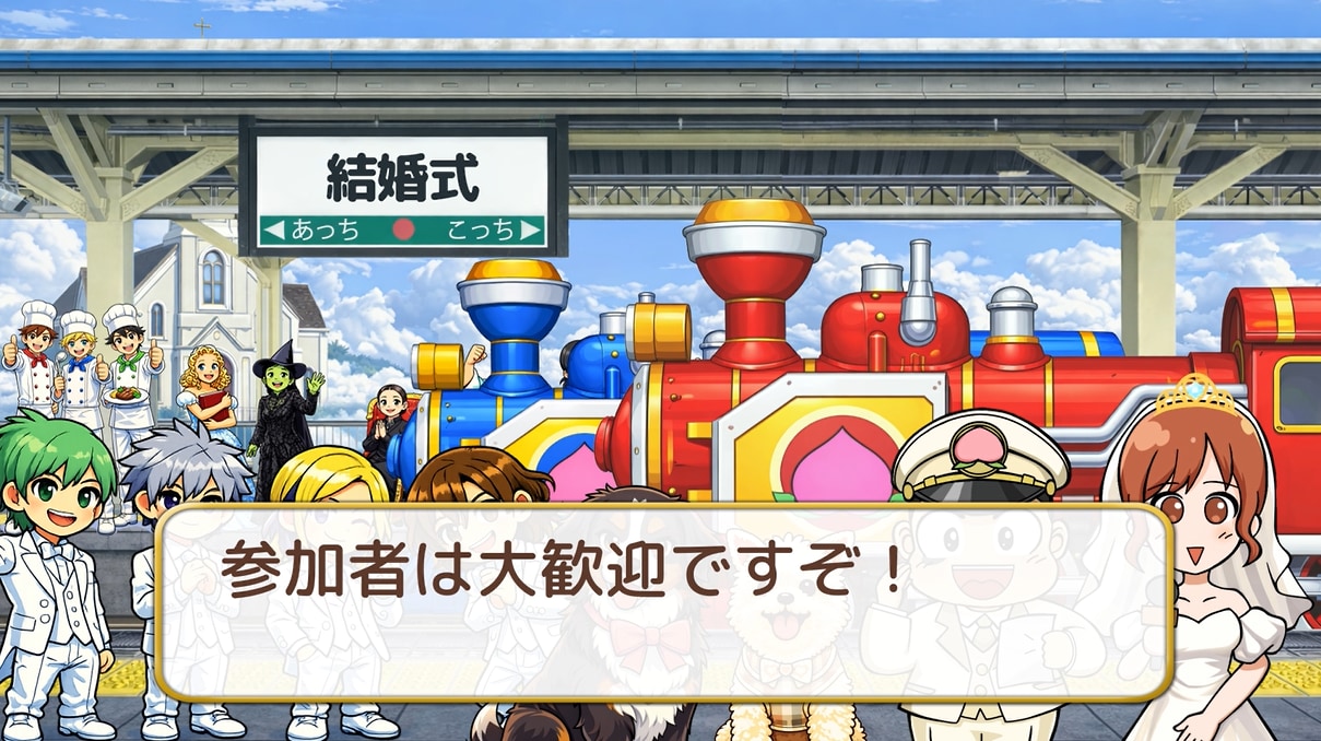 桃鉄風のプロフィールムービー作ります 結婚式で盛り上がるゲーム風演出を丁寧なヒアリングと編集で。 イメージ6