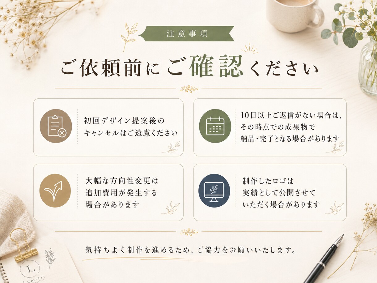 想いを形に！記憶に残るオリジナルロゴ制作いたします あなたの想いを丁寧にカタチにします。 イメージ8