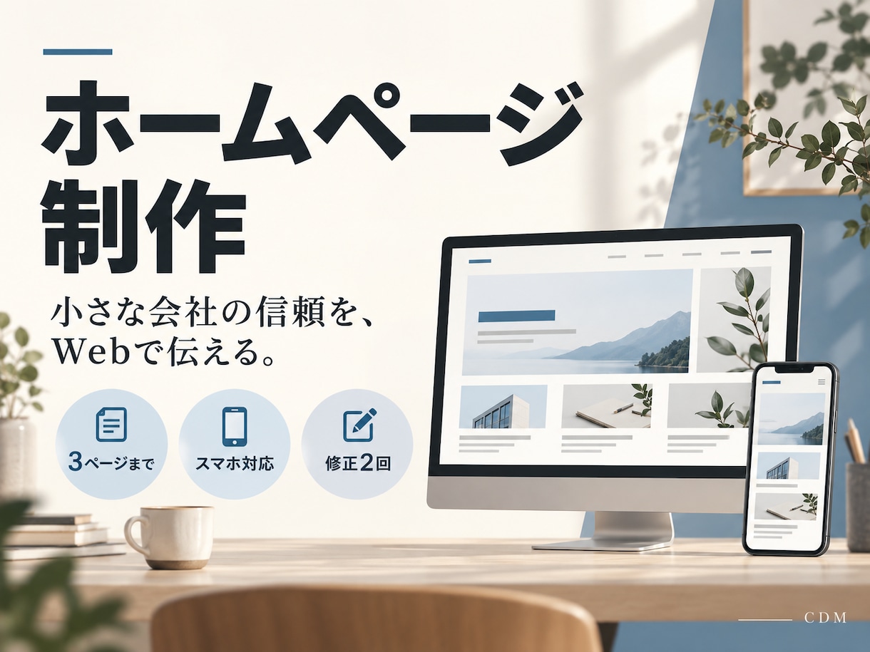 小規模事業の伝わるホームページを制作します 会社紹介とサービス案内をスマホでも見やすく整理 イメージ1