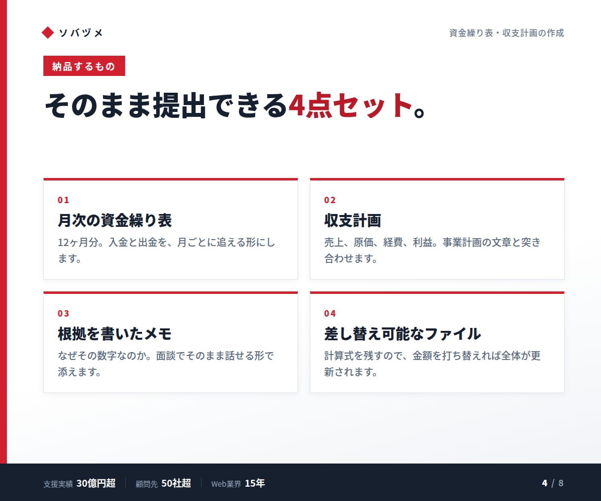 融資用の資金繰り表をExcelで作ります 事業計画と数字が合う、審査に出せる一式 イメージ4