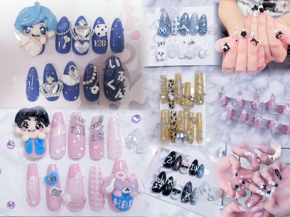 推し活に♡推しの名前入〇ロングも〇ネイル作成します 推し活に人気なデザインを♪オーダーメイドも承ります✩.*˚ イメージ3
