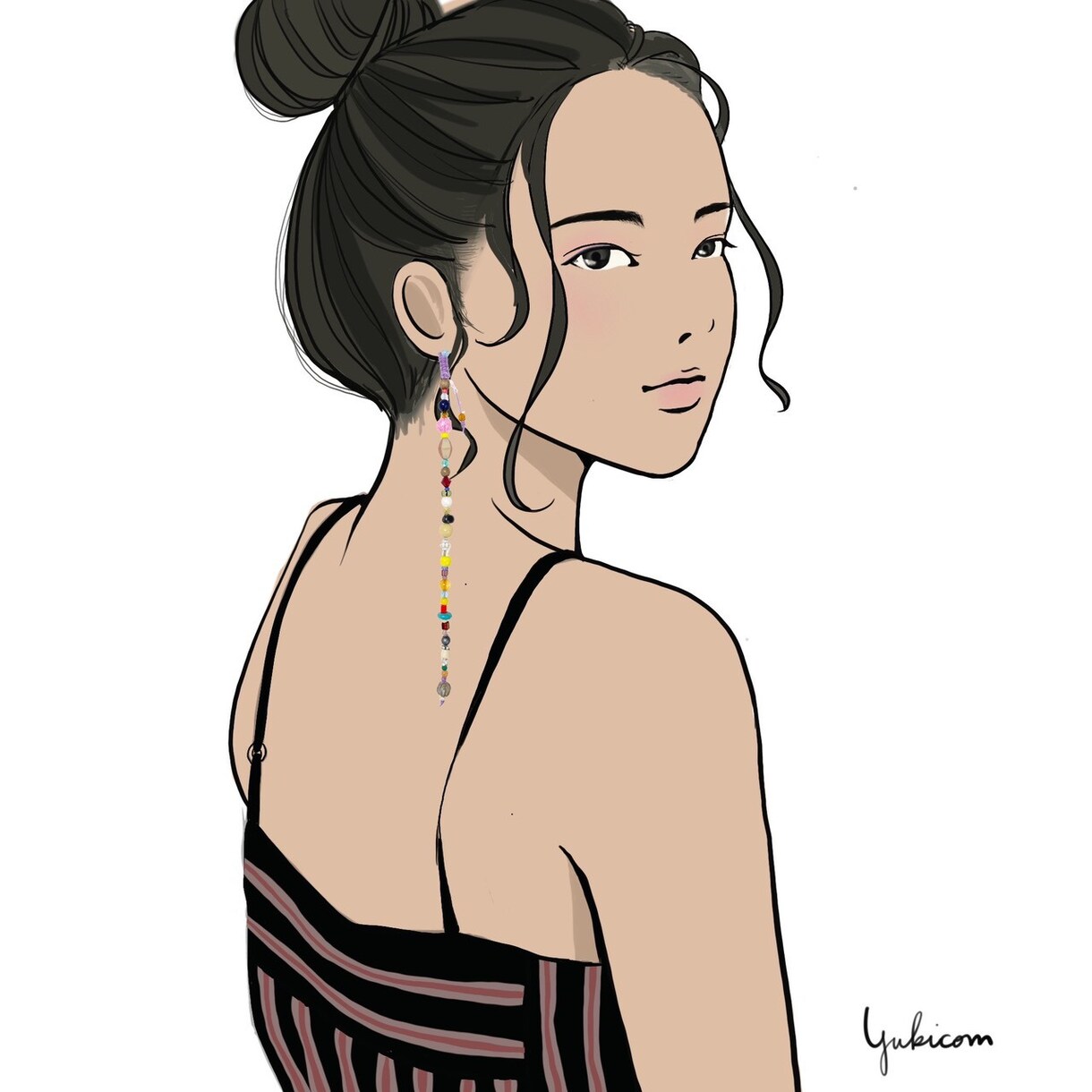 おしゃれな雰囲気のイラスト描きます アイコンやヘッダーを自分らしく着せ替え☆ イメージ1