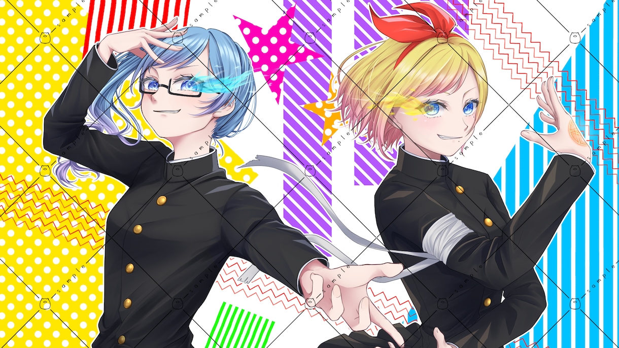 歌ってみたやMV・配信サムネイル&立ち絵描きます ラフの修正無制限！イラストのシルエット無料でお付けします！ イメージ7