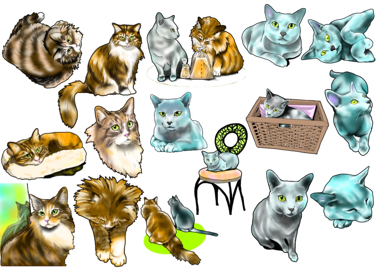 ペット写真からLINEスタンプ作成します 大事なペットのお写真をイラスト化します。 イメージ2