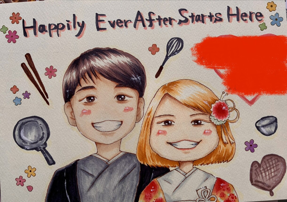 結婚式に！手描きのウェルカムボード作成します 記念日や結婚祝いのプレゼントに♡ イメージ2