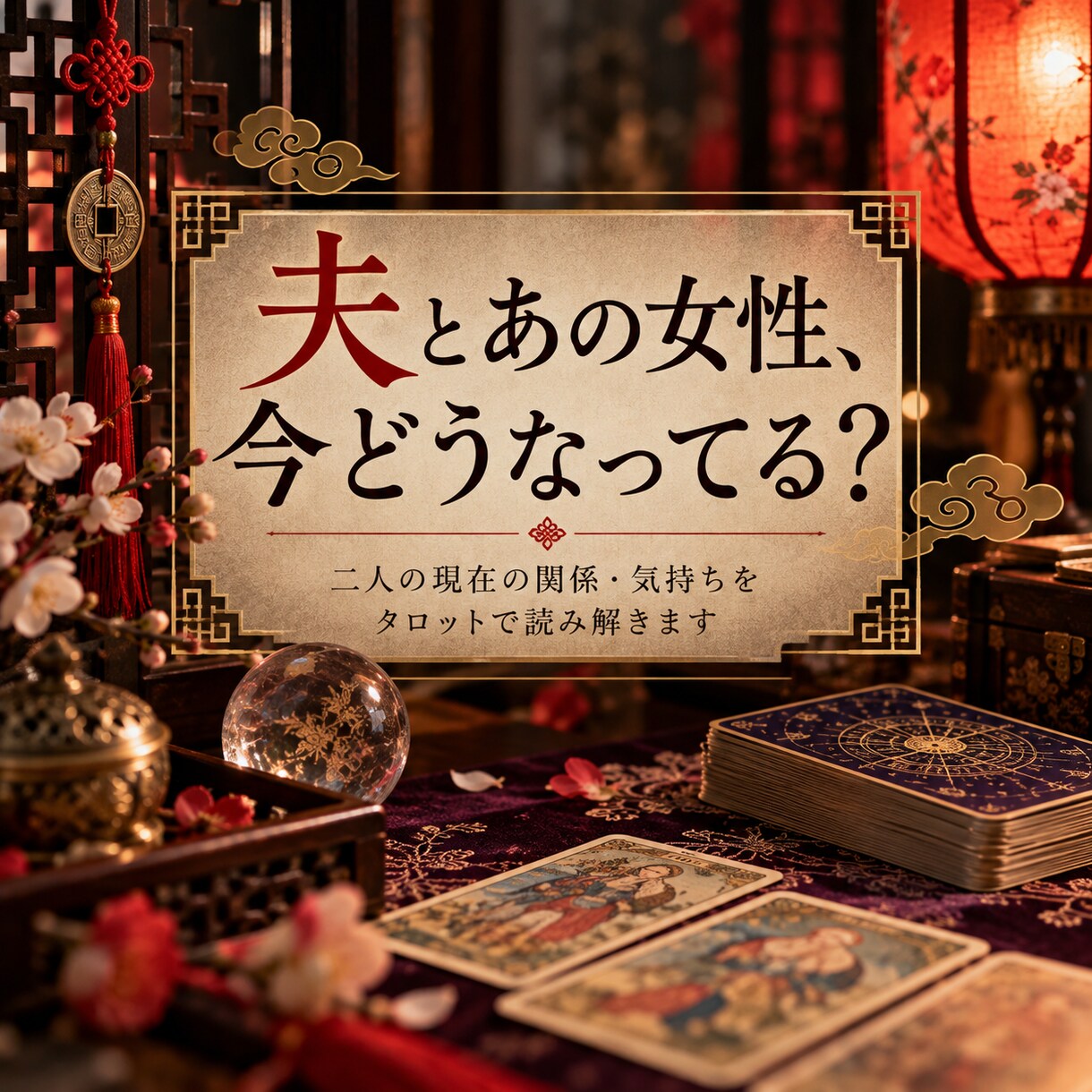 旦那さんとあのひとの様子をみます ご主人、あのひと、お互いどう思っているか？タロットで観ます。 イメージ1
