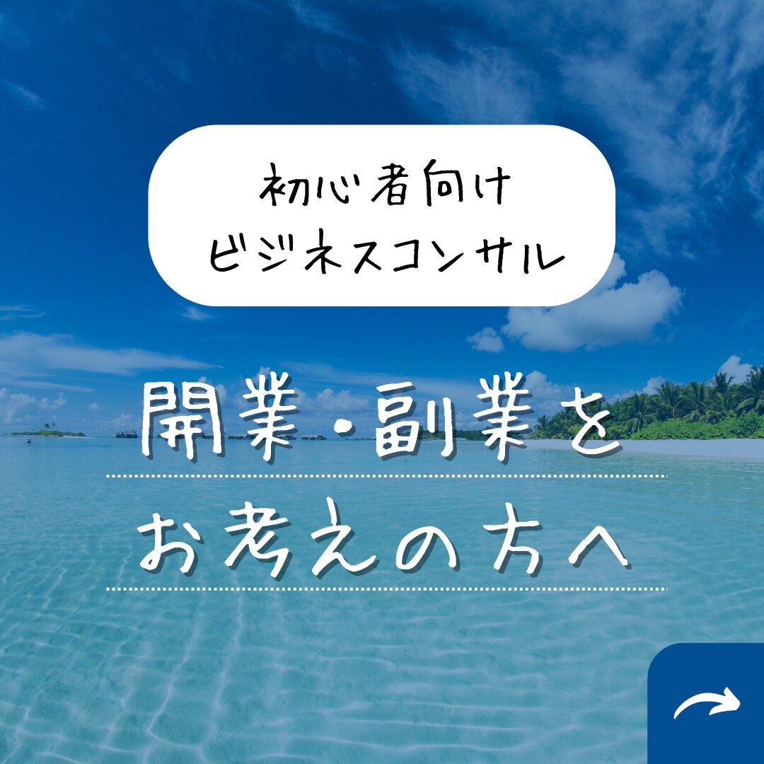 初心者向けビジネスコンサルします 開業・副業を迷われてる方、始めて間もない方へ向けたサービス イメージ1