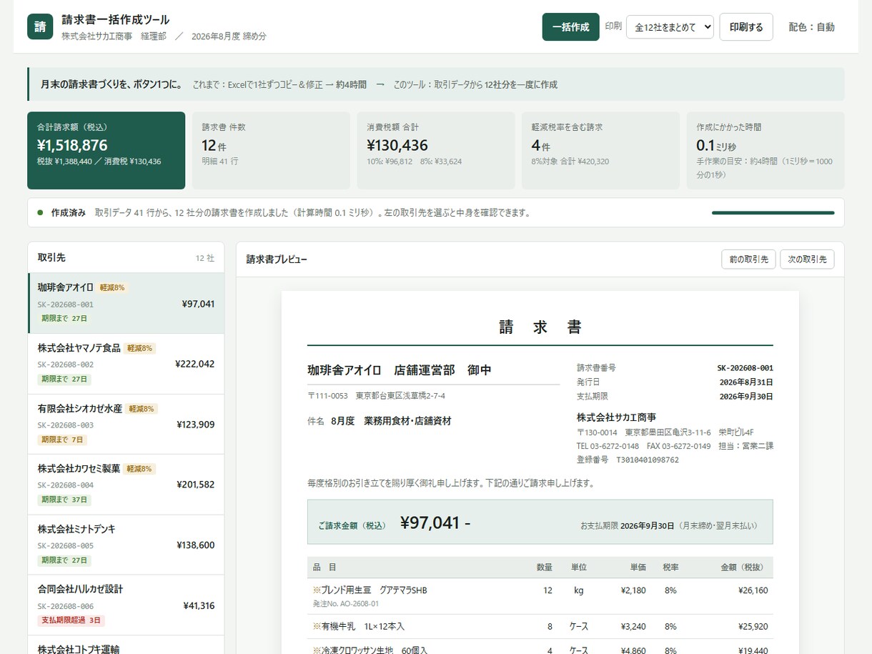 Excel・スプレッドシート作業を自動化します 毎月同じ表を作る時間を、ボタン1つに変えます イメージ2