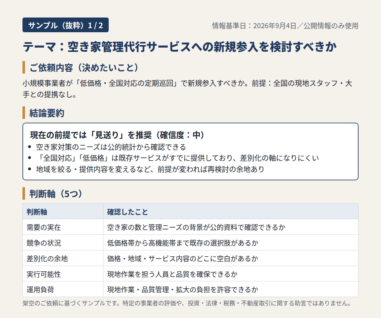 比較・判断材料をわかりやすく整理します 調べて終わりにしない。判断に使える形でお届けします イメージ2