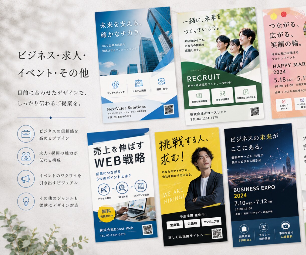 プロがお店のチラシデザインを制作・作成します 店舗向けおしゃれなフライヤーカフェやジム等、幅広い業種に対応 イメージ6