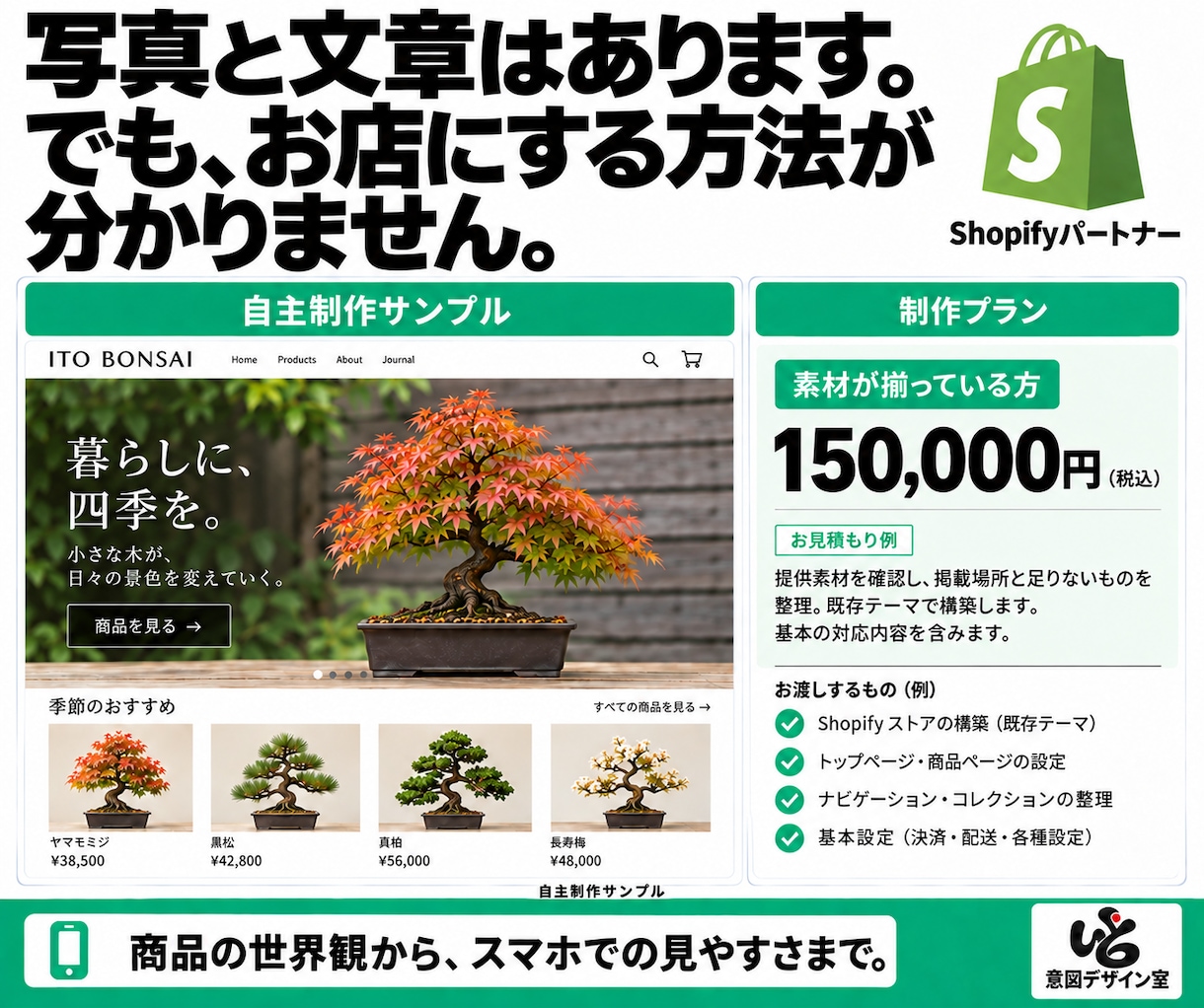 Shopifyのストア構築・改修に対応します 部分改修３万円〜／新規構築１５万円〜。画像制作も対応 イメージ5