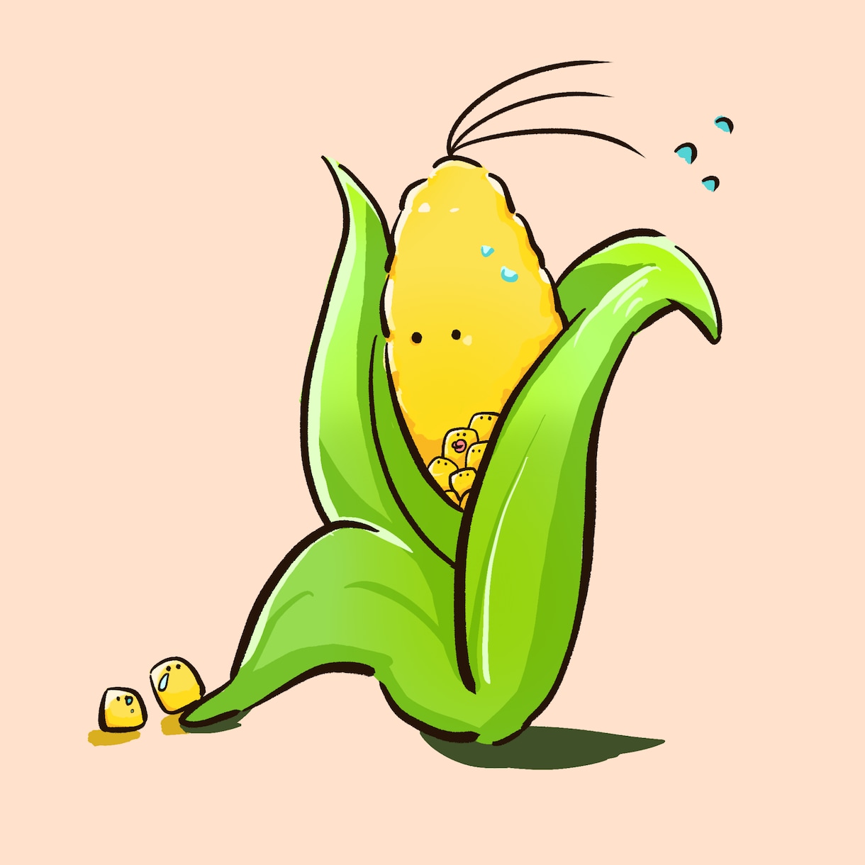 食べ物モチーフのオリジナルキャラクターを描きます ゆるくてかわいい1枚！アイコン・挿絵などに利用できます イメージ1