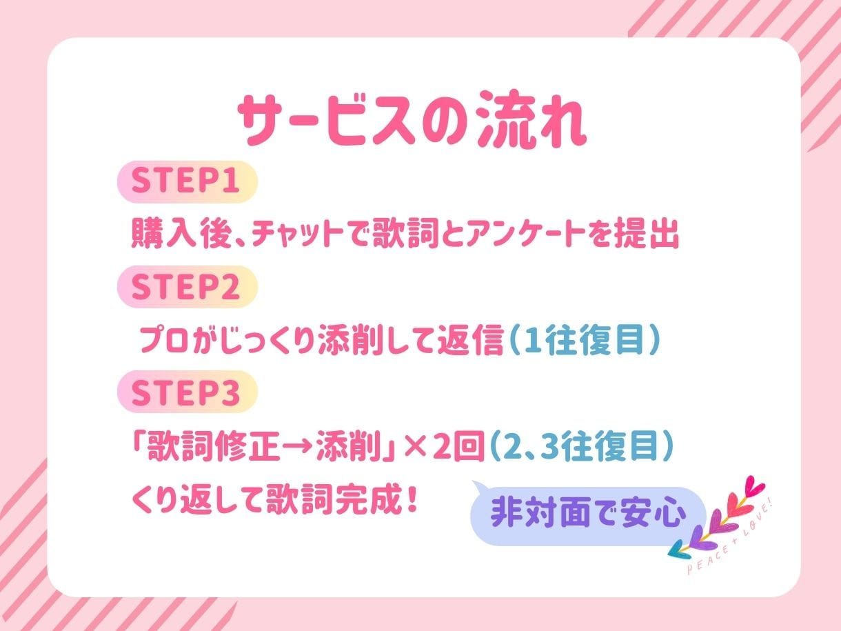 2600万回再生実績のプロ作詞家が歌詞を添削します J-pop・歌モノ・ボカロ◆フルコーラス◆初心者大歓迎◆ イメージ2