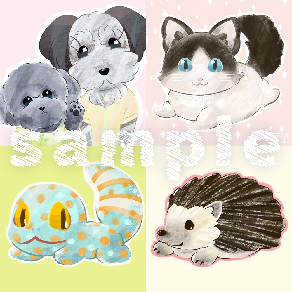 ペットやお好きな動物のアイコンイラストお描きます 人物+ペットの組み合わせも出来ます♪ イメージ3