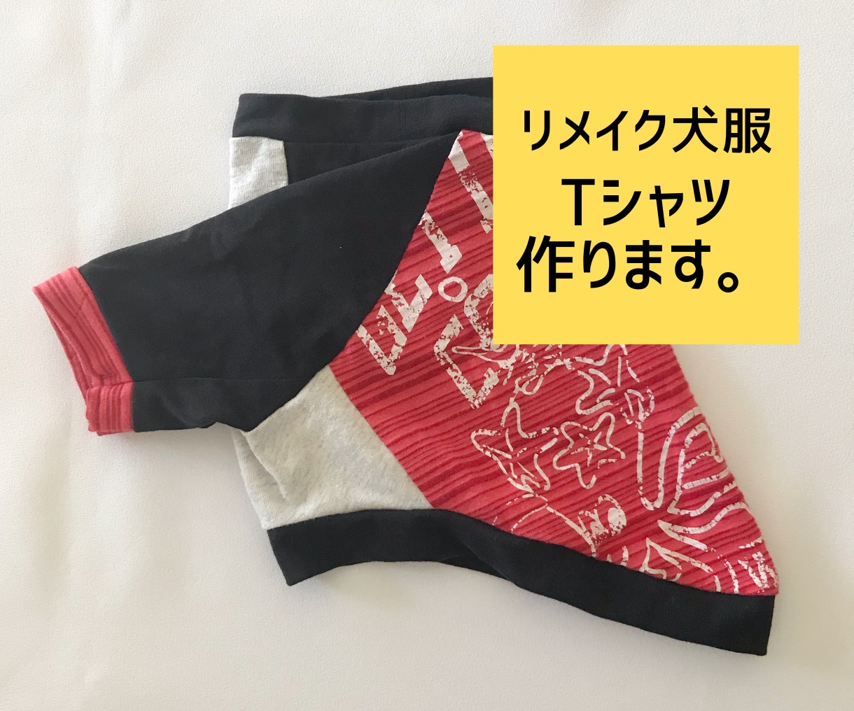 家族の古着で愛犬のTシャツ作ります ～サイズアウトしても手放しがたい服、リメイクしませんか～ イメージ1