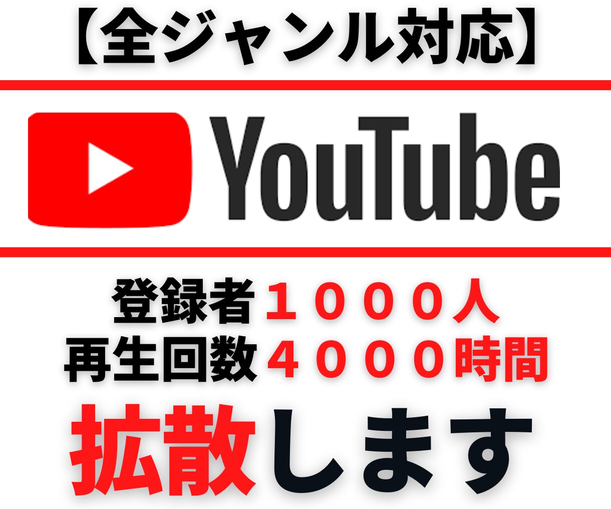 登録者1000人＆再生時間4000時間♪拡散します ★先着５名様限定特典有★収益化★ イメージ1