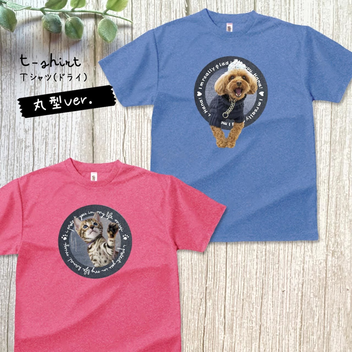 ペット（動物）写真でドライＴシャツをお作りします 〜大切なお子さんをかわいくデザインします♡ イメージ8
